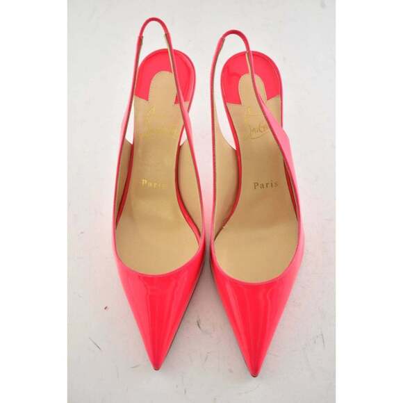 Christian Louboutin Clare Sling 80 Rose Pink Patent Fluo Slingback Heel Pump 36 - Picture 7 of 11